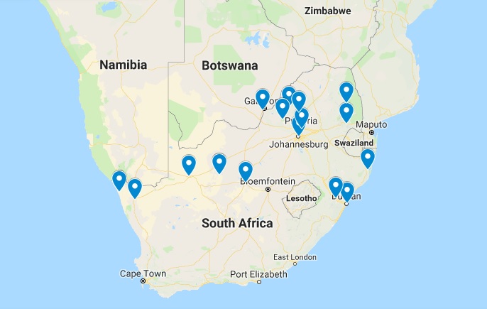 Google Map with location pins